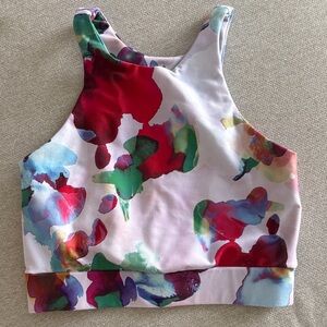 Floral sports bra.